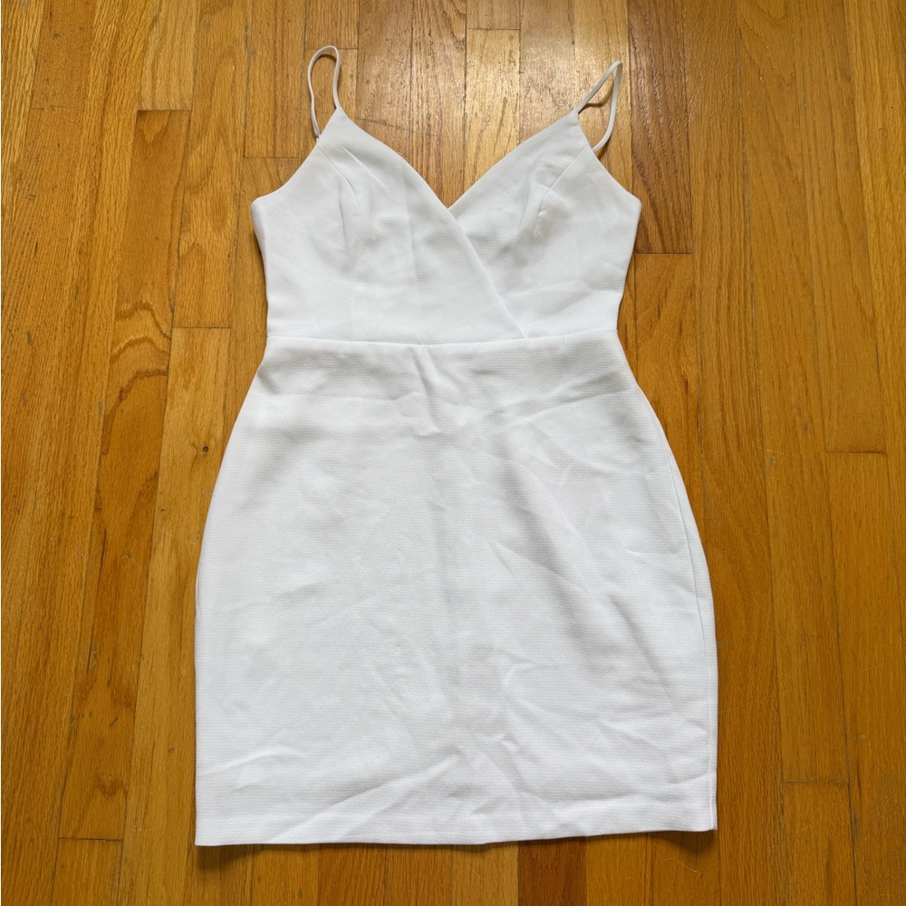 BCBG Elegant White Spaghetti Strap Dress